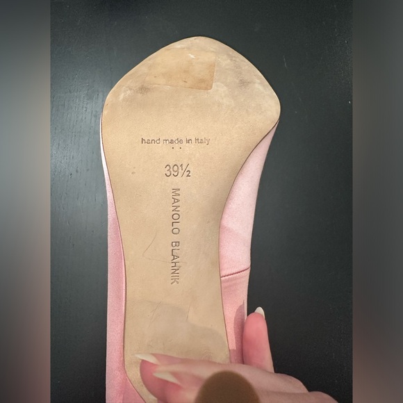 Manolo Blahnik Hangisi 105mm Satin Pink Pump 39.5 - Picture 8 of 16
